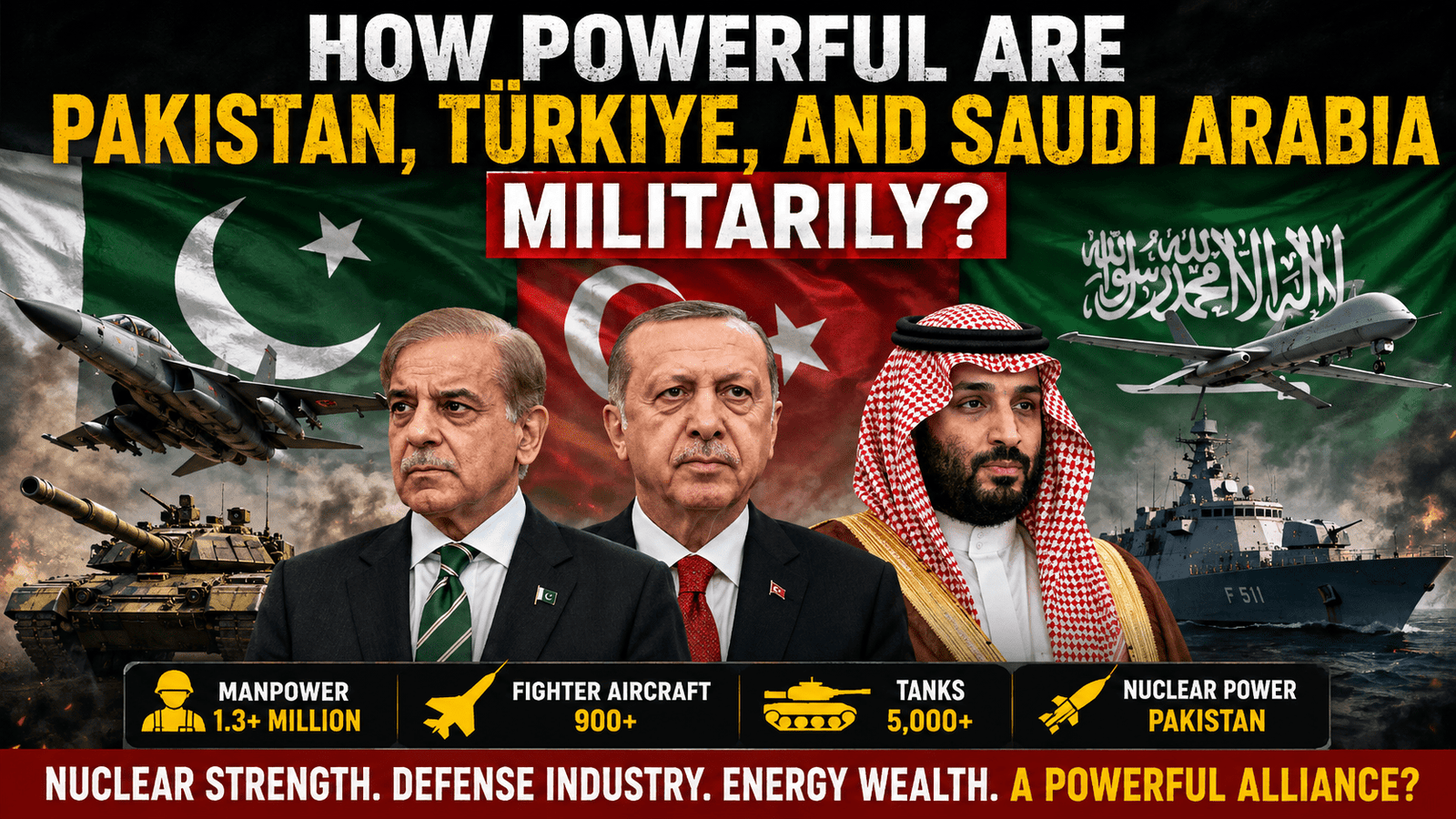 How Powerful Are Pakistan, Türkiye, and Saudi Arabia Militarily?